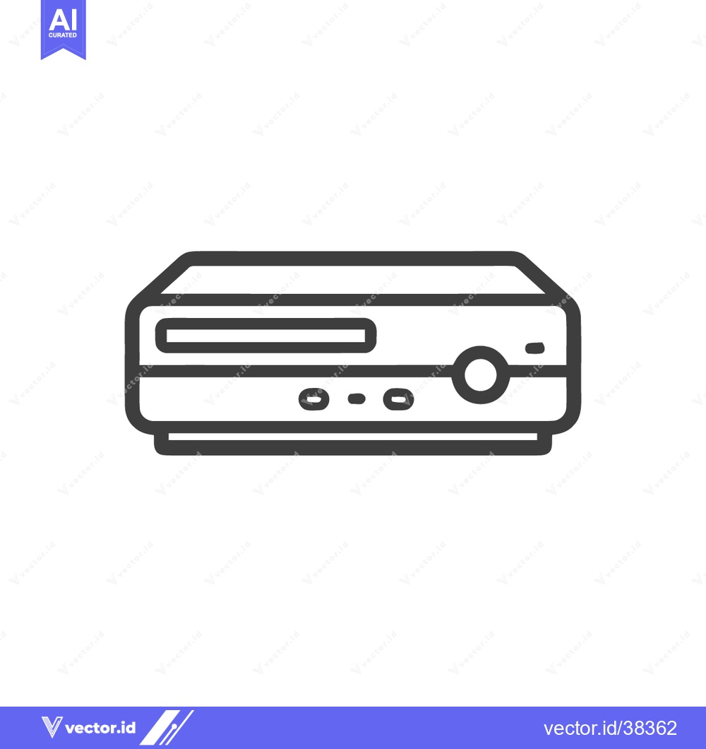 Premium Vector of Retro DVD Player Outline: Vintage Technology Icon, Minimalist Design