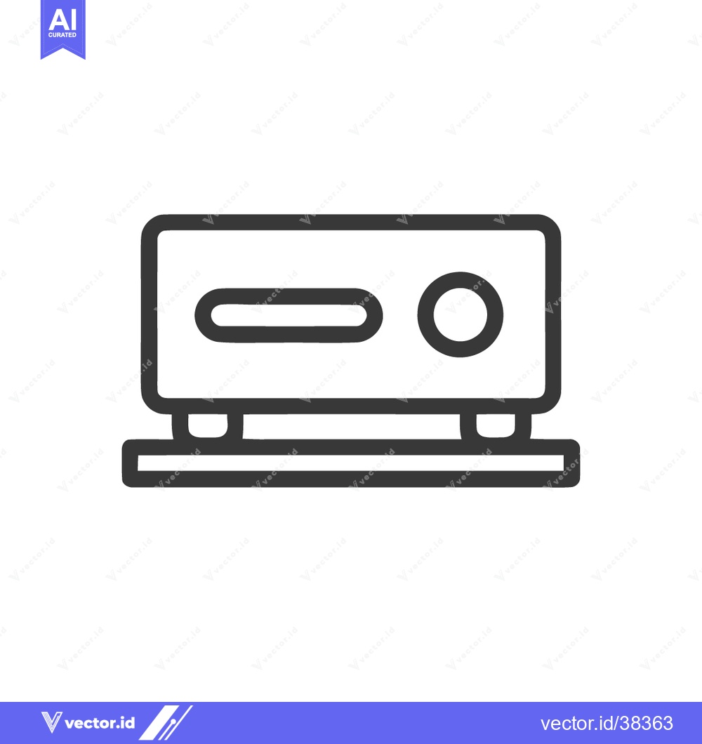 Premium Vector of Minimalist Line Art: Retro Television Icon with Rounded Edges and Simp