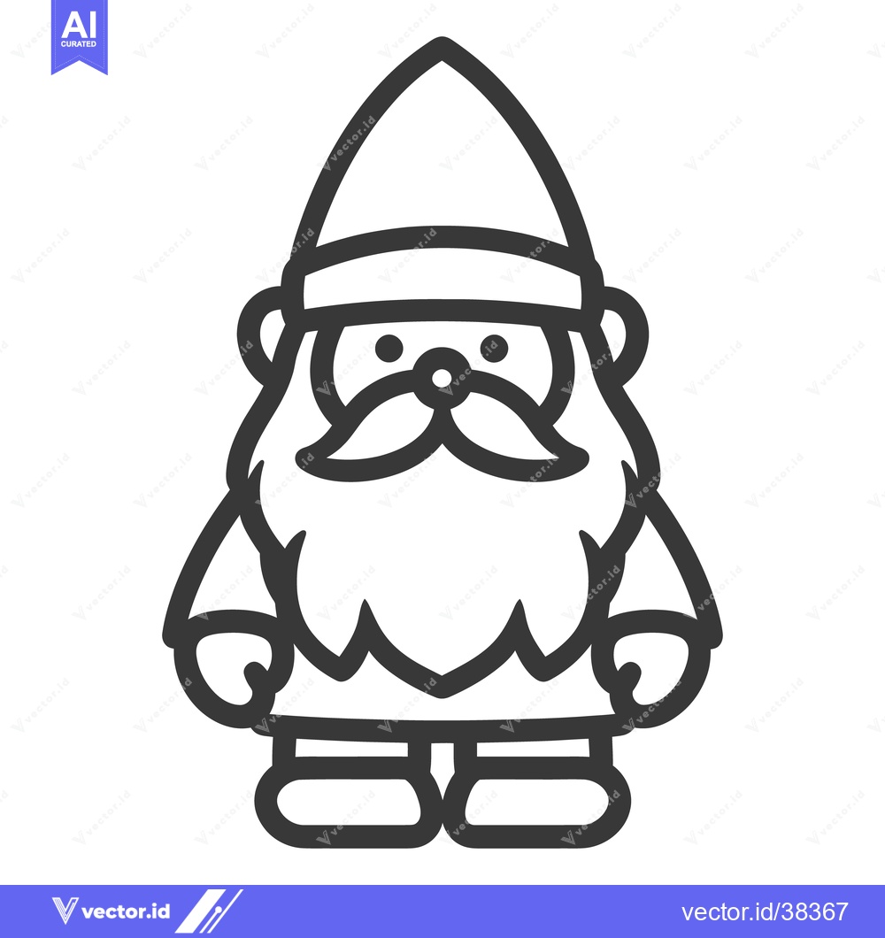 Premium Vector dari A simple illustration of a whimsical garden gnome figure