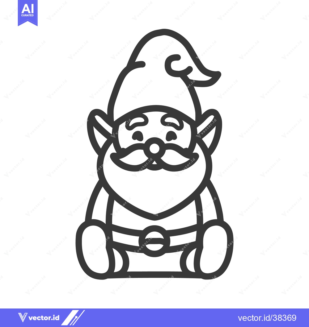 Premium Vector dari An adorable cartoon depiction of a sitting gnome character