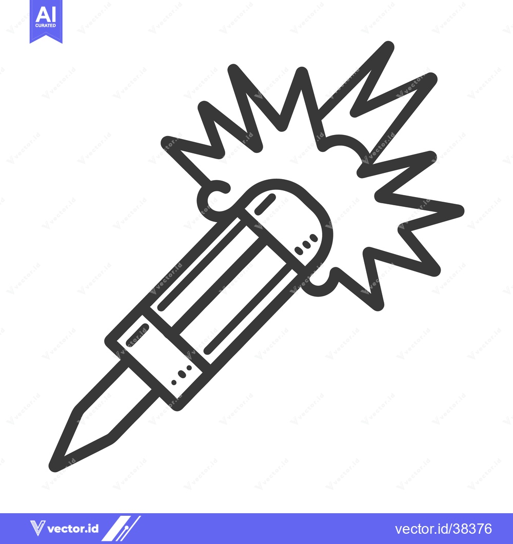 Premium Vector dari A stylized illustration depicts a detonator with an energy burst aroun