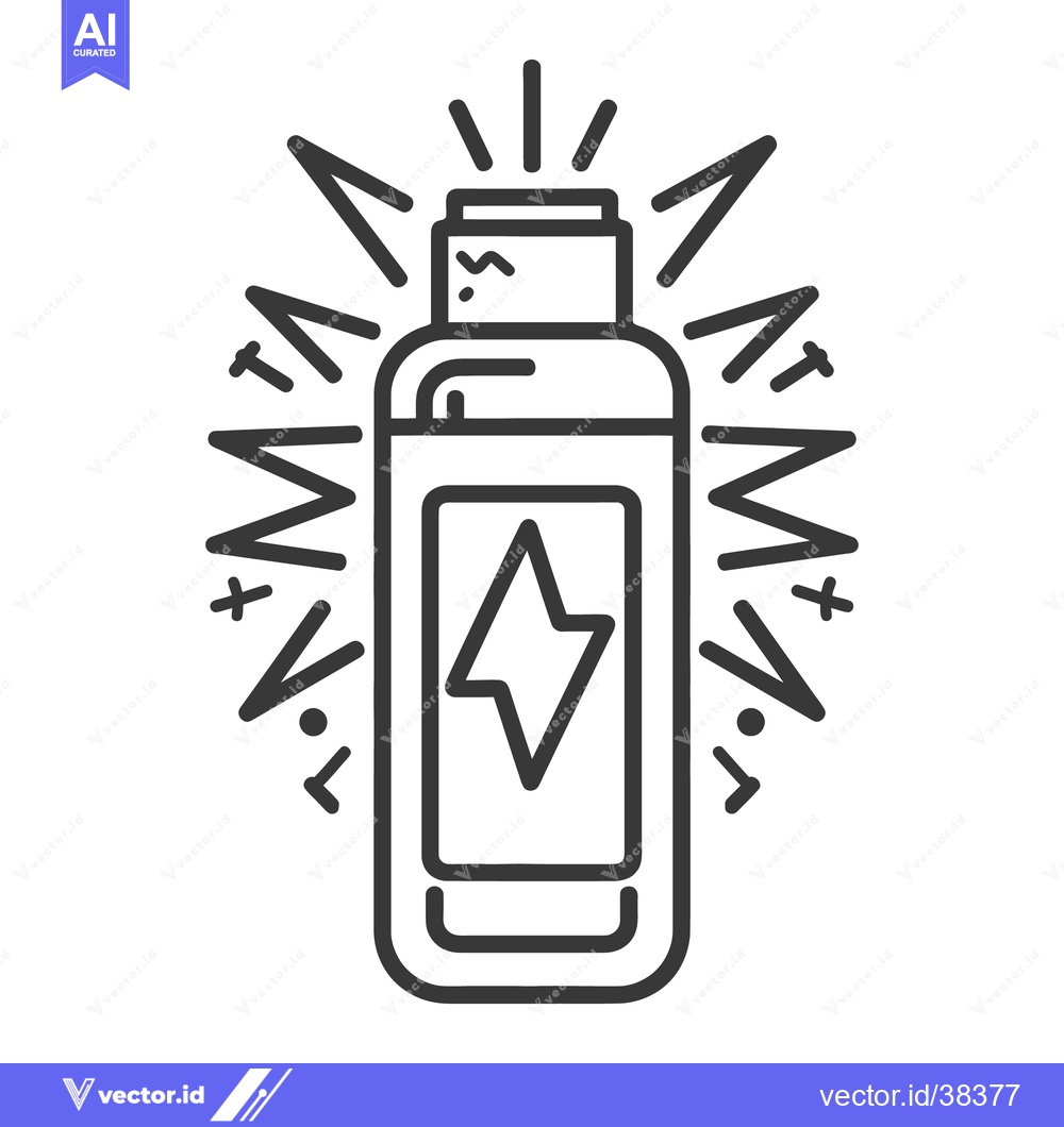 Premium Vector of A stylized illustration of a power cell emitting energy bolts