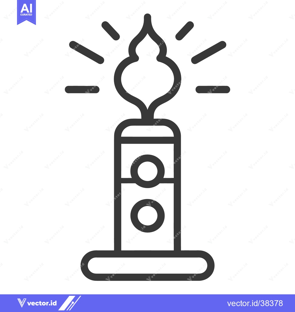 Premium Vector dari A simple illustration showing a lit candle with radiant light effects