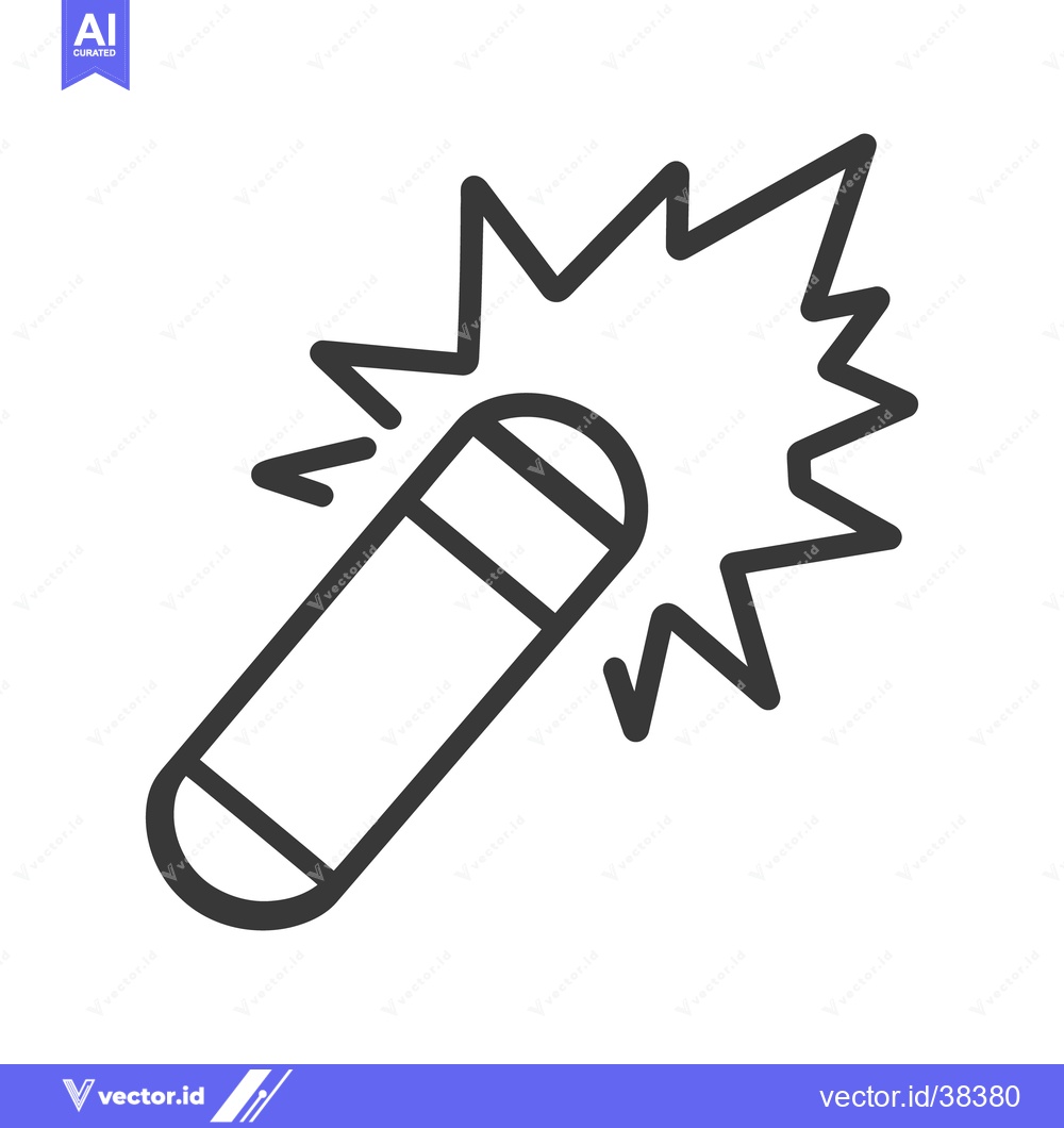 Premium Vector dari A simple line drawing depicting a firing projectile and effect