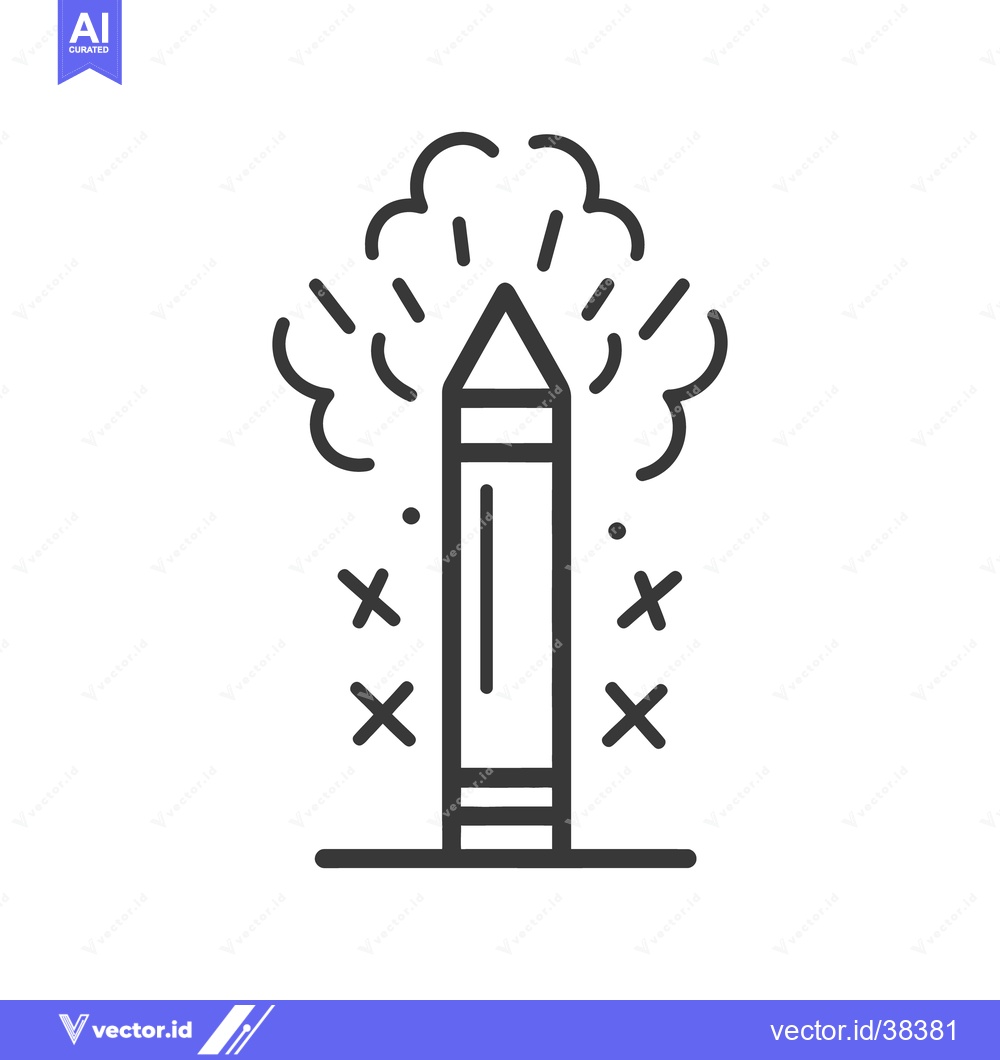 Premium Vector of A black and white illustration depicting a rocket launch