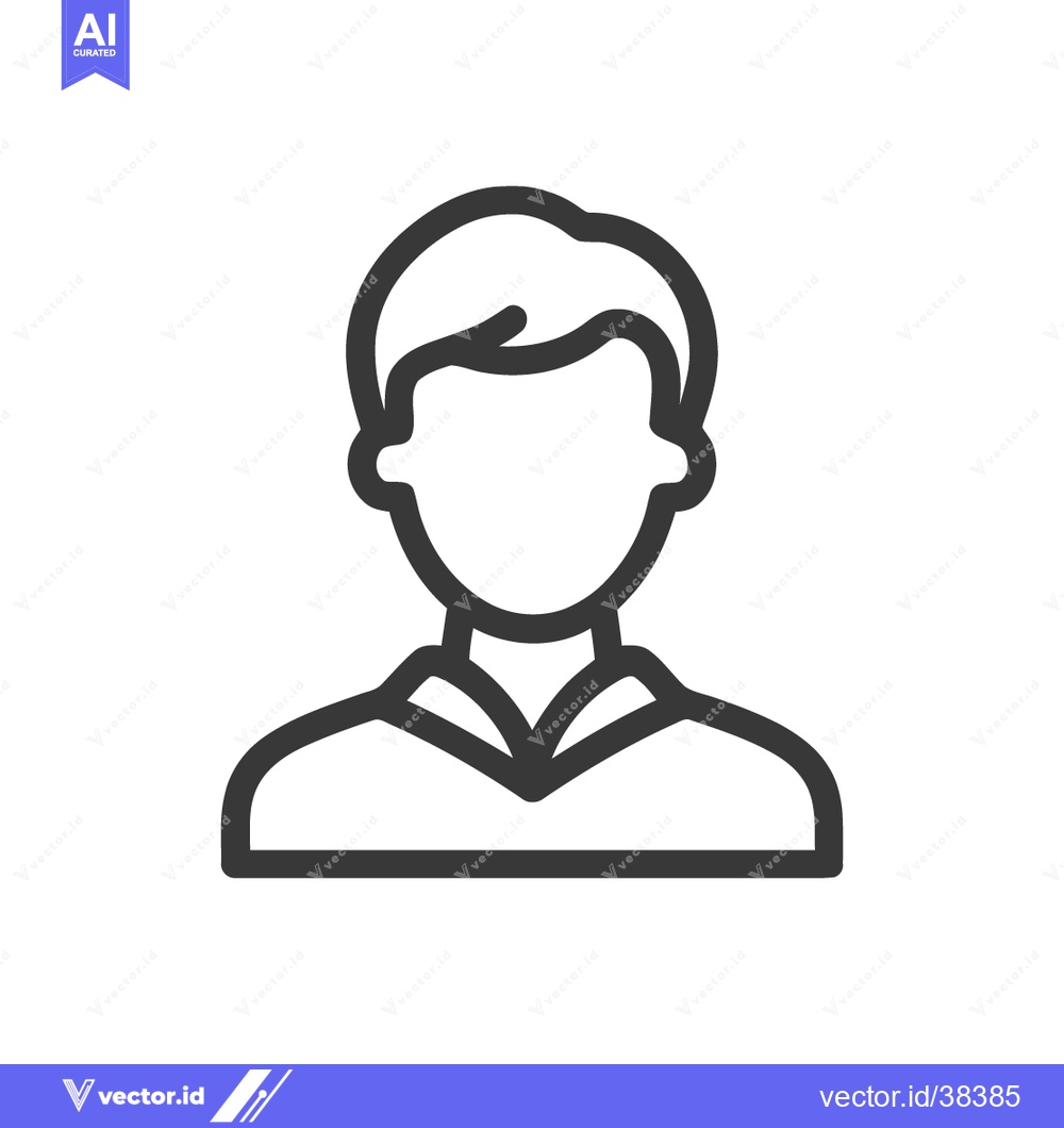Premium Vector dari Minimalist Man Icon: Faceless Figure with Shirt and Hair Outline