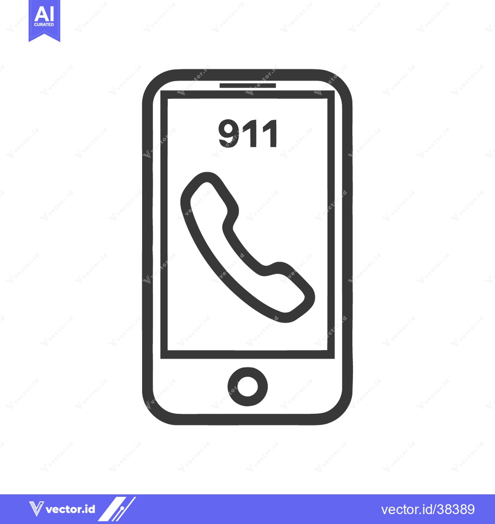 Premium Vector dari E911 Emergency Icon Line Art Icon  3216