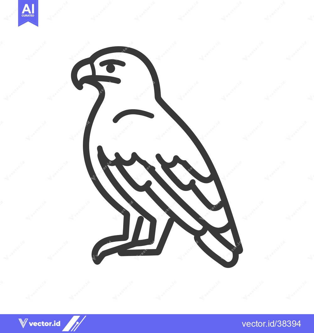 Premium Vector dari A simple outlined illustration of a regal looking bird