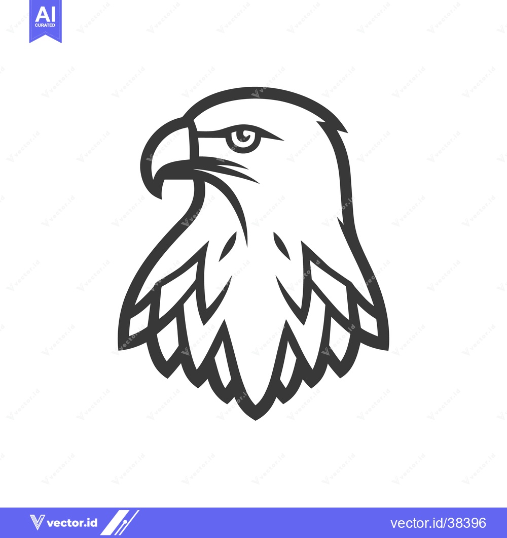 Premium Vector dari A detailed black and white illustration of an eagle head