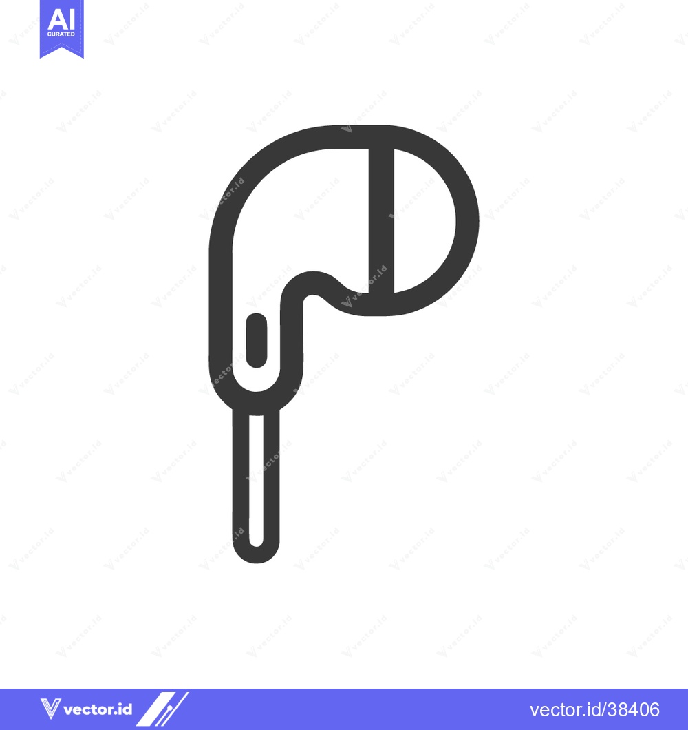 Premium Vector of Minimalist Earbud Icon: Sleek Design on White Background