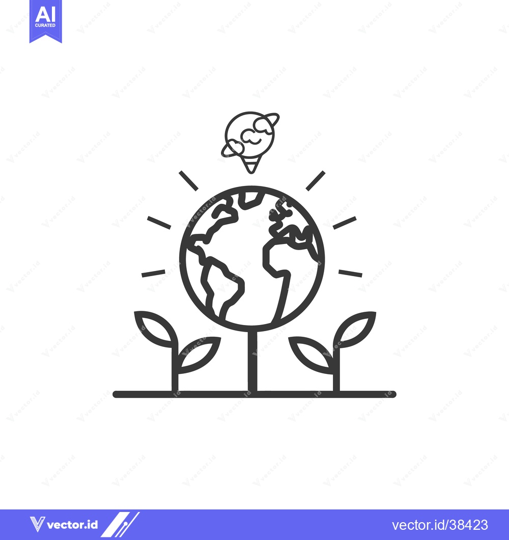 Premium Vector of Illustration depicting planet earth with plant and light bulb symbol