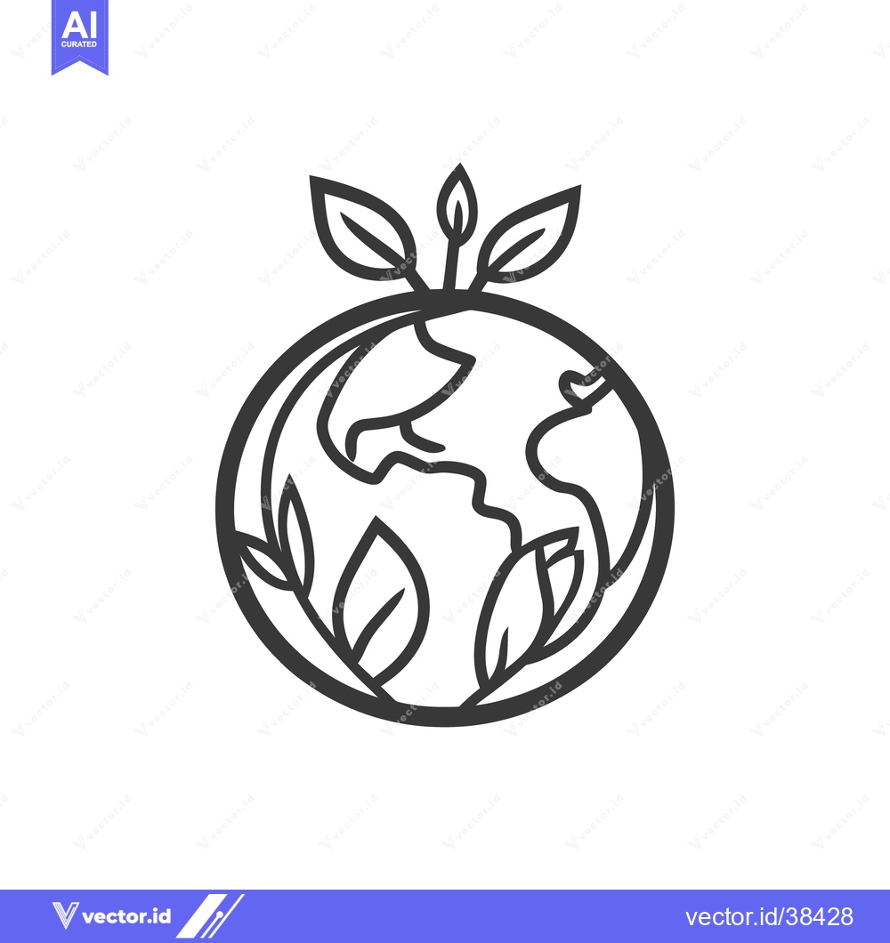 Premium Vector dari Earth symbol with leaves representing nature and environmental conserv