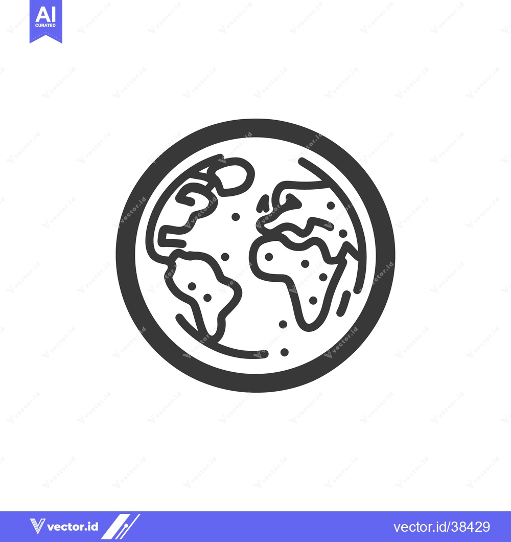 Premium Vector of Simple black and white outline of a stylized planet earth