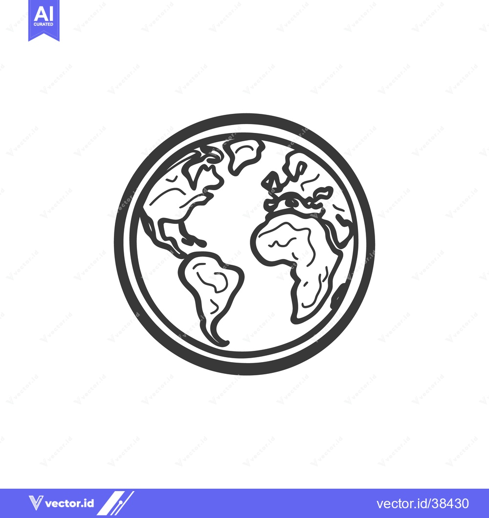 Premium Vector of A simple hand drawn illustration depicting the entire world map