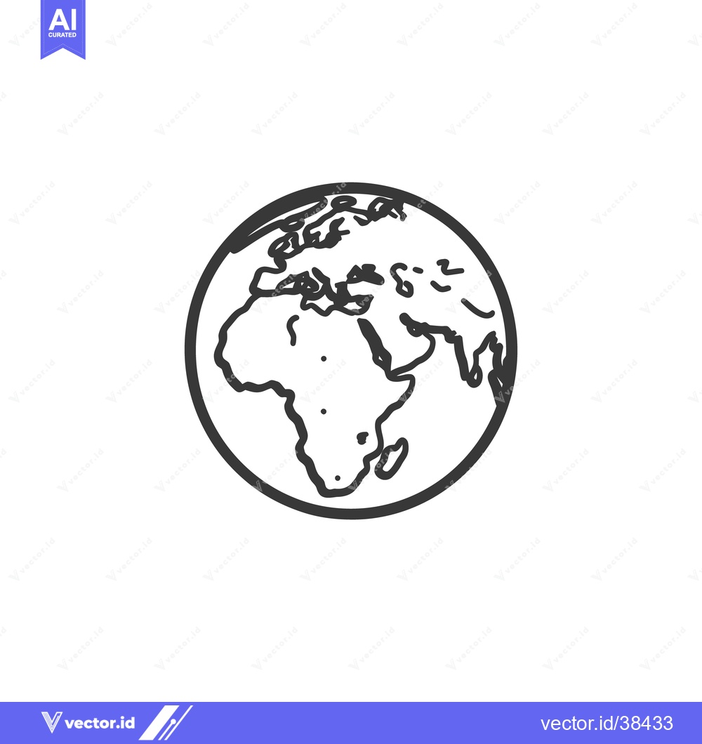 Premium Vector of A simple hand drawn illustration of the Earth globe outline