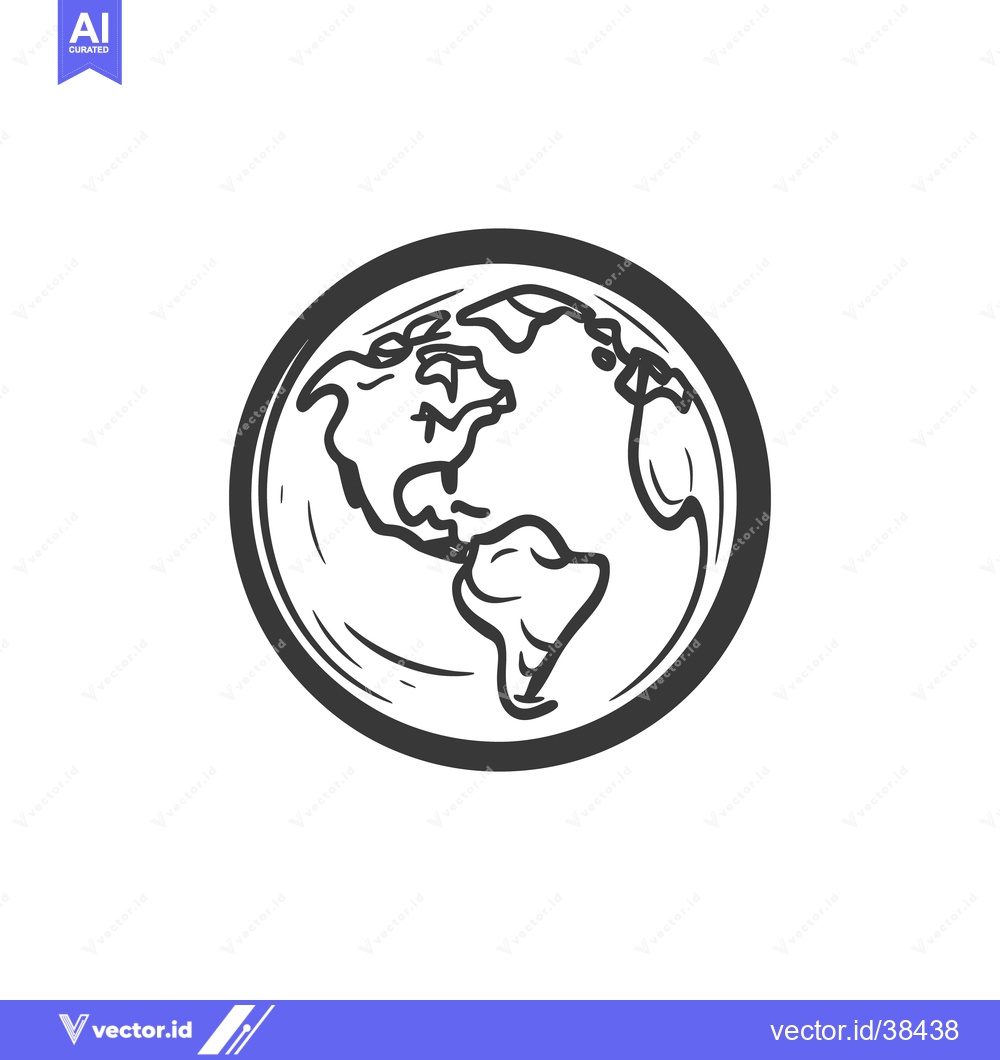 Premium Vector dari Simple hand drawn black and white illustration of planet earth