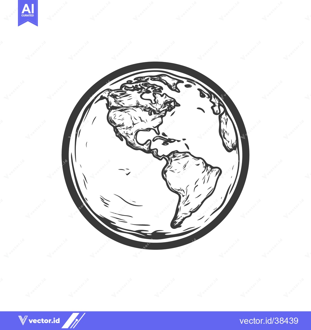 Premium Vector dari Hand drawn illustration depicts the earth from a global perspective