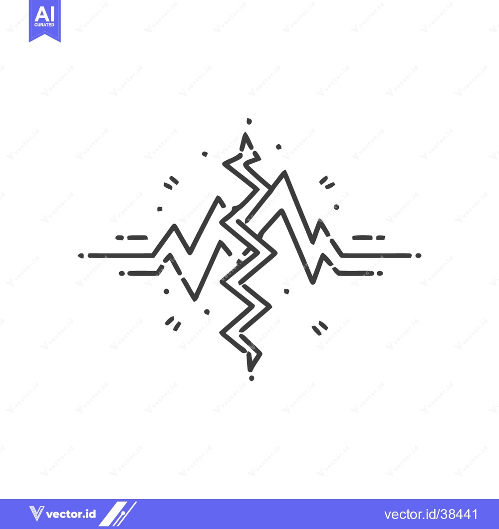 Premium Vector of Symmetrical Lightning Bolt Graphic with Energy Emanating, Black and Wh