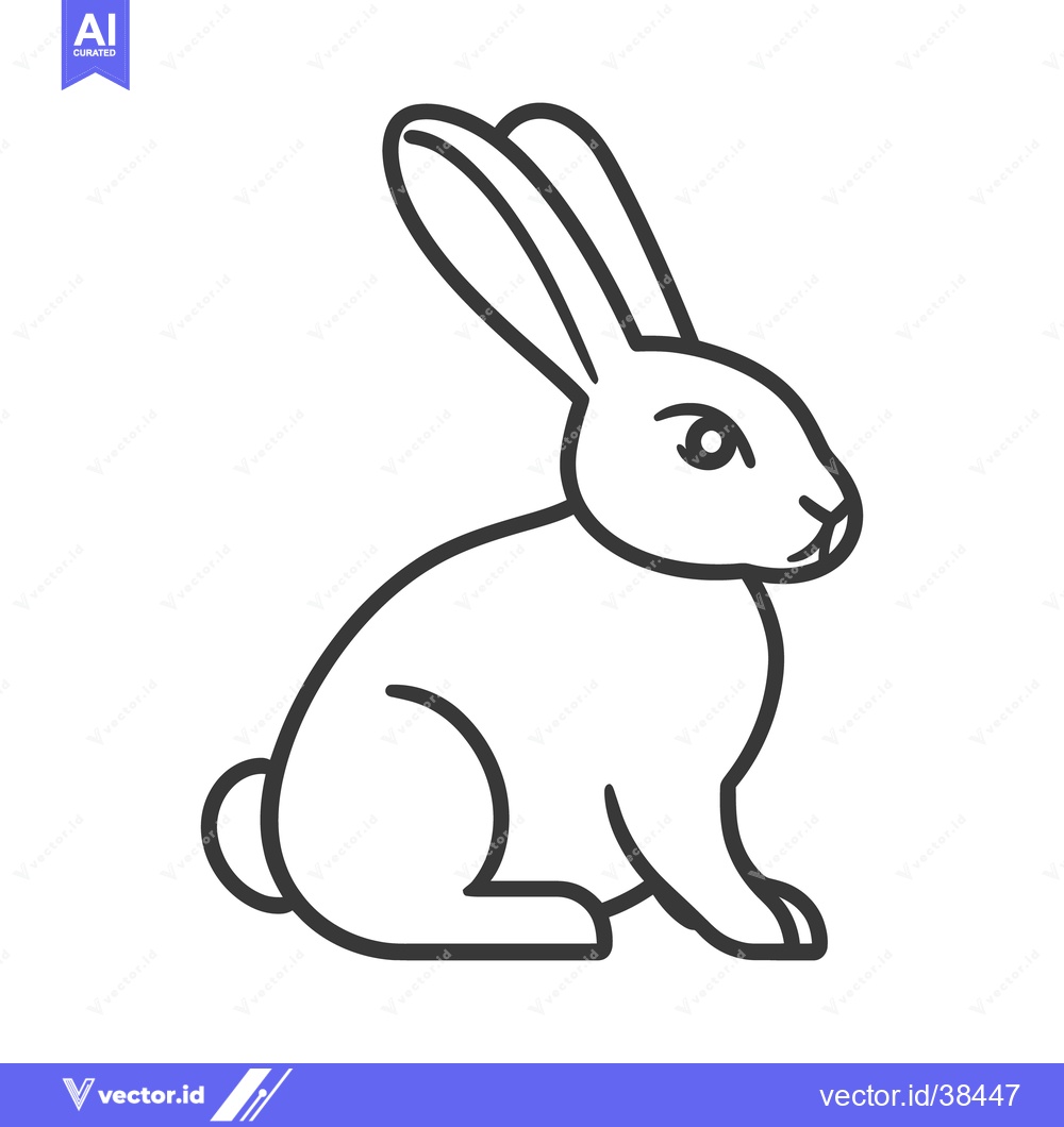 Premium Vector of A stylized illustration of a rabbit sitting upright on its haunches