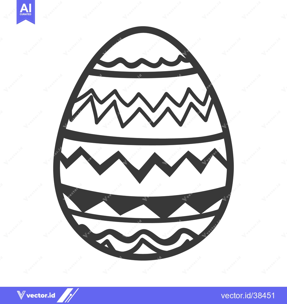 Premium Vector dari An outlined decorated egg representing the springtime holiday celebrat