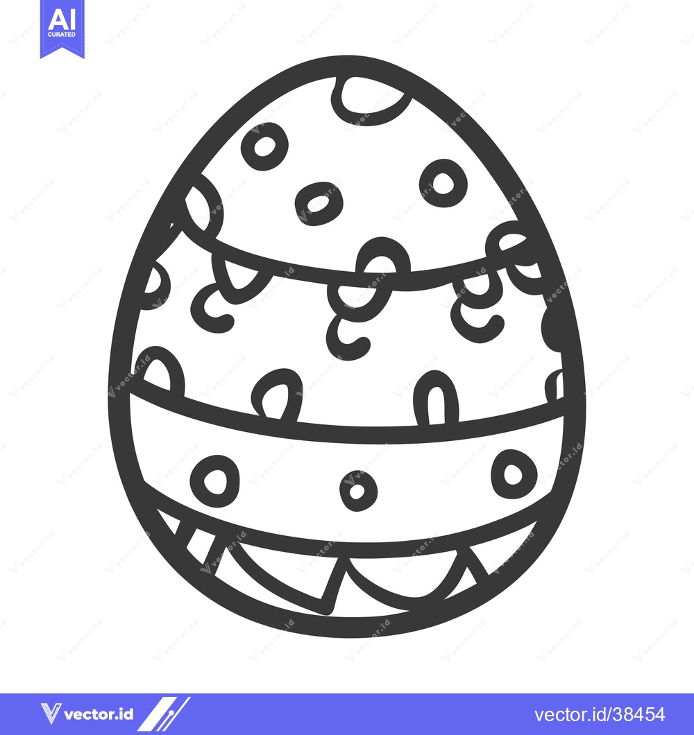 Premium Vector of A Simple Illustration Of A Decorated Ovoid Easter Egg
