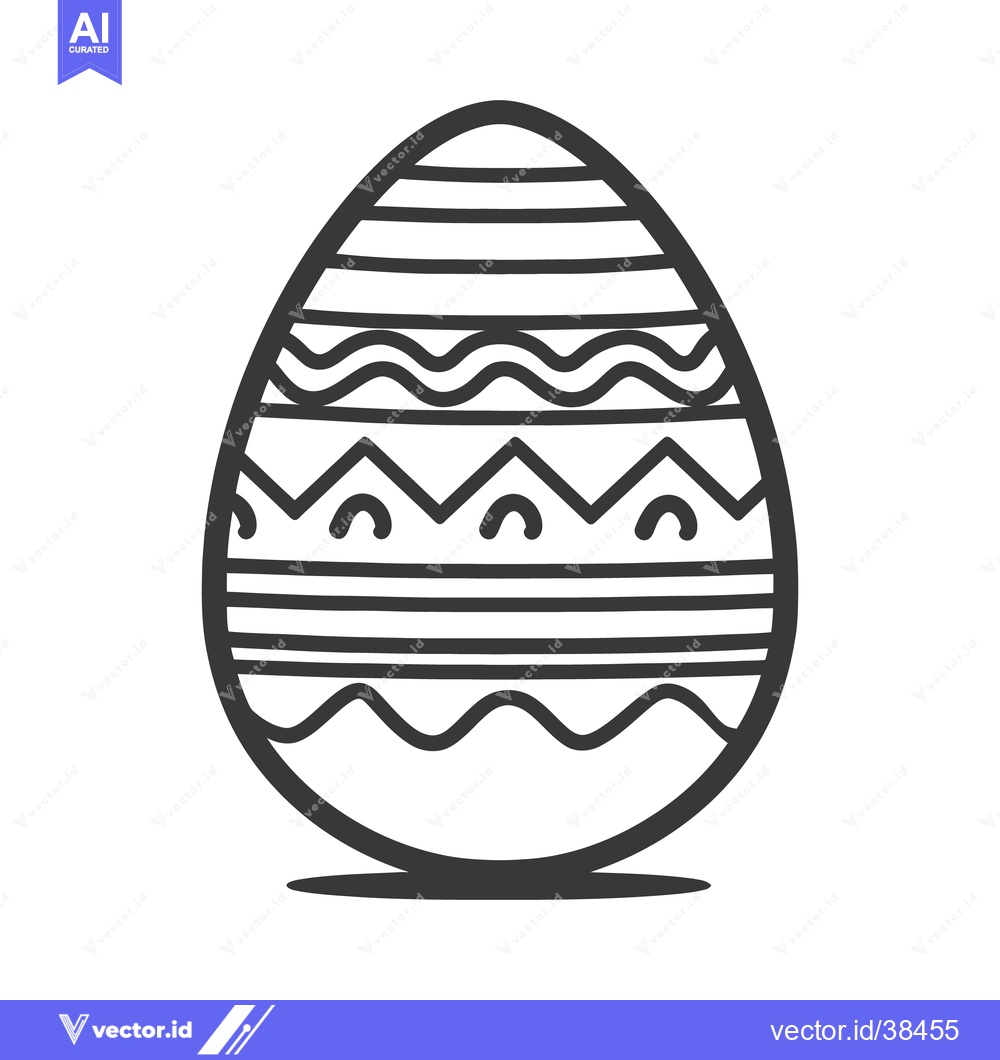 Premium Vector dari An illustrated decorated egg design with striped and zigzag patterns