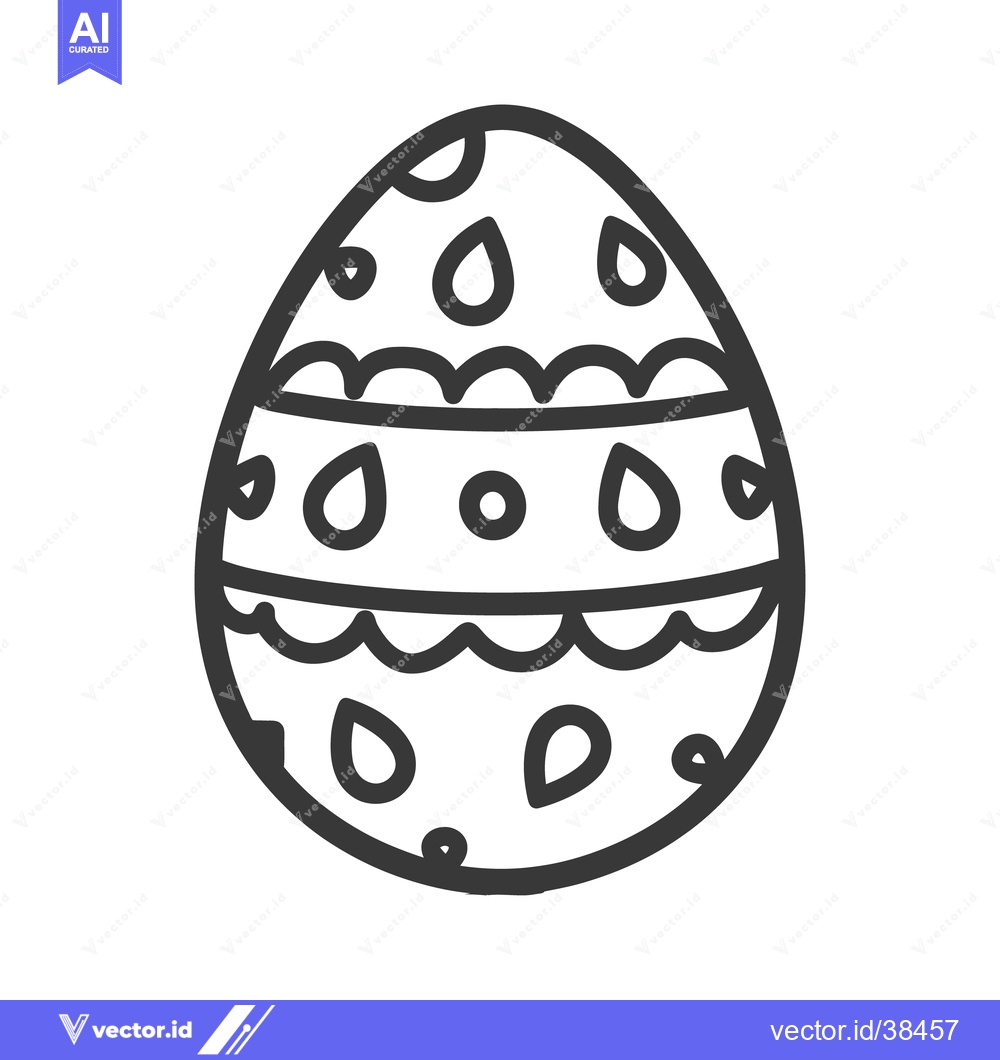 Premium Vector of A decorated egg with various simple shapes for springtime festivities