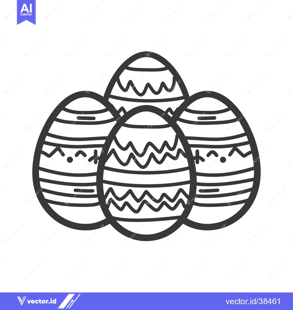 Premium Vector of Decorated easter eggs displayed together in an artistic arrangement