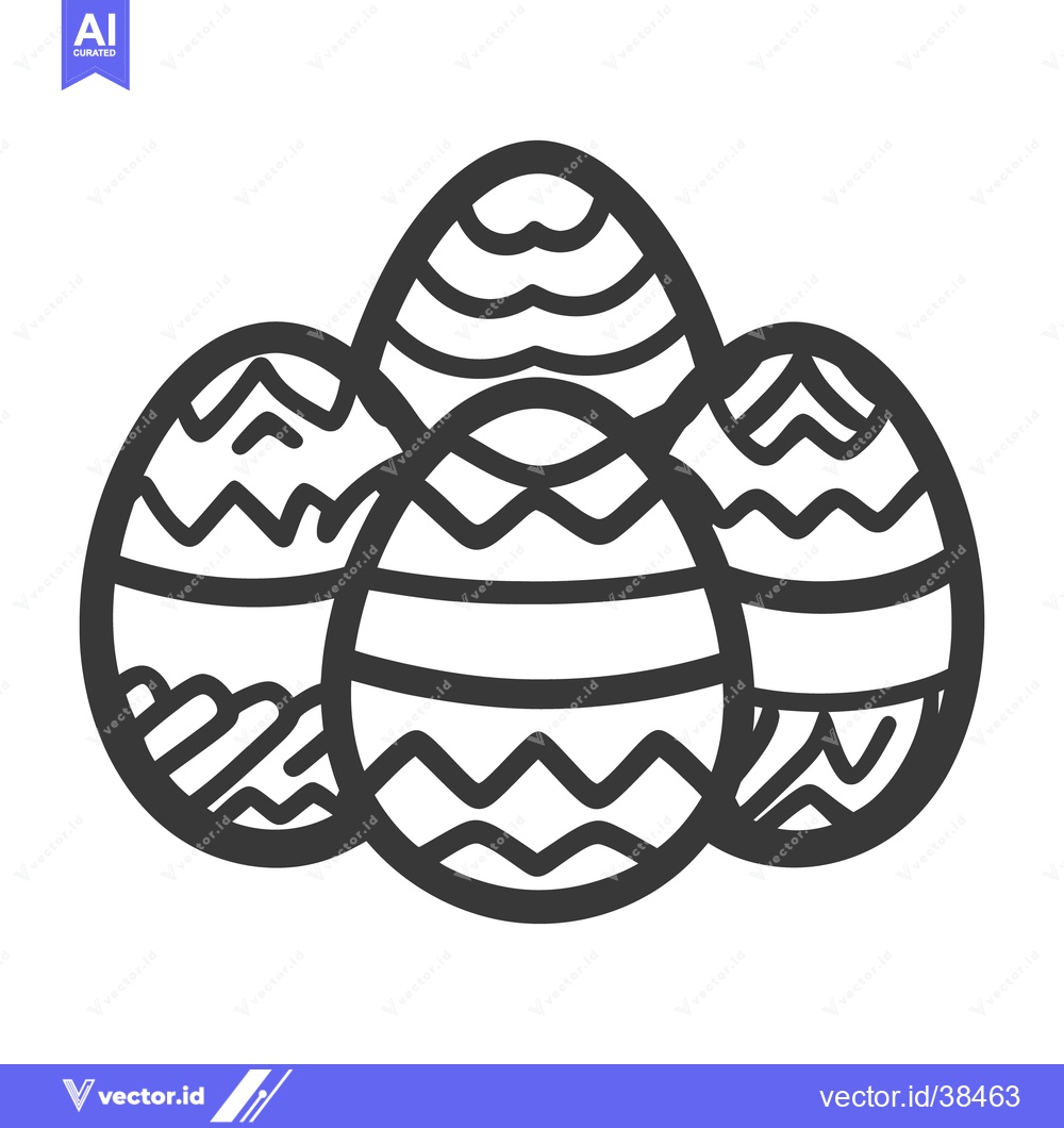 Premium Vector dari Four decorated eggs arranged together as a simple illustration