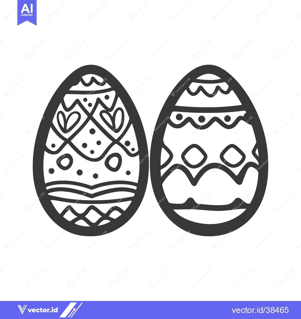 Premium Vector of Two decorated eggs isolated against a white background are displayed