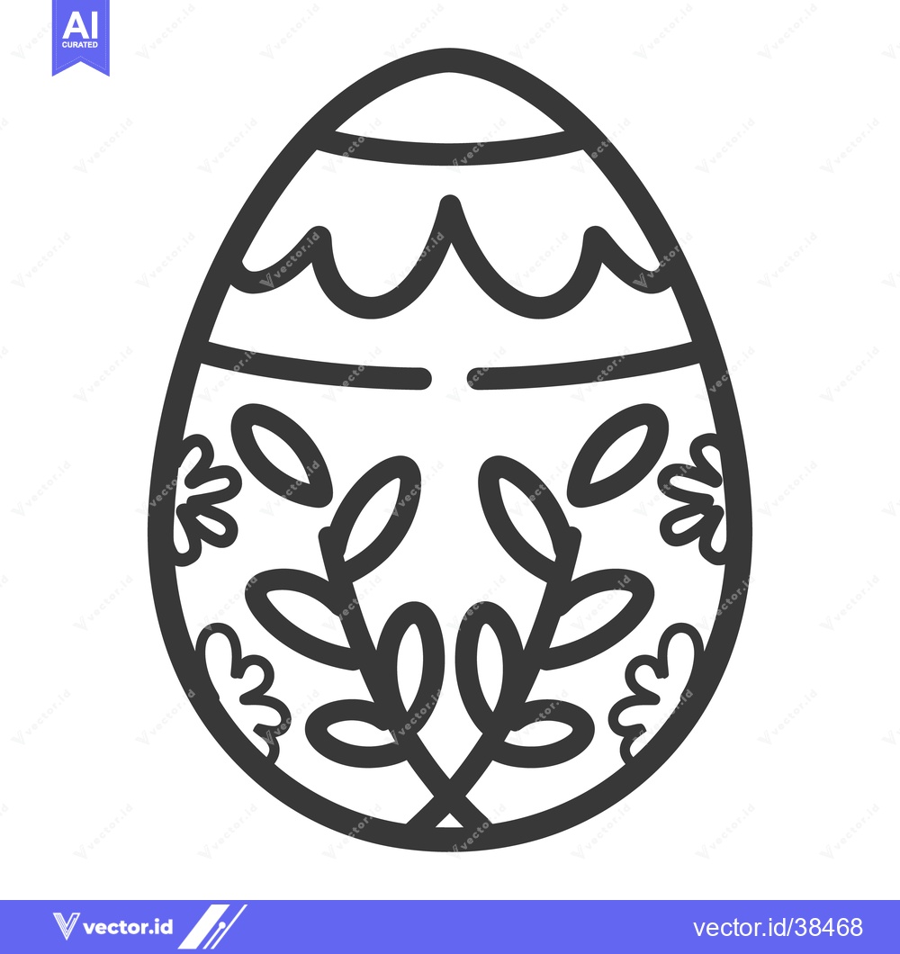 Premium Vector dari Decorated easter egg illustration with floral and wave patterns