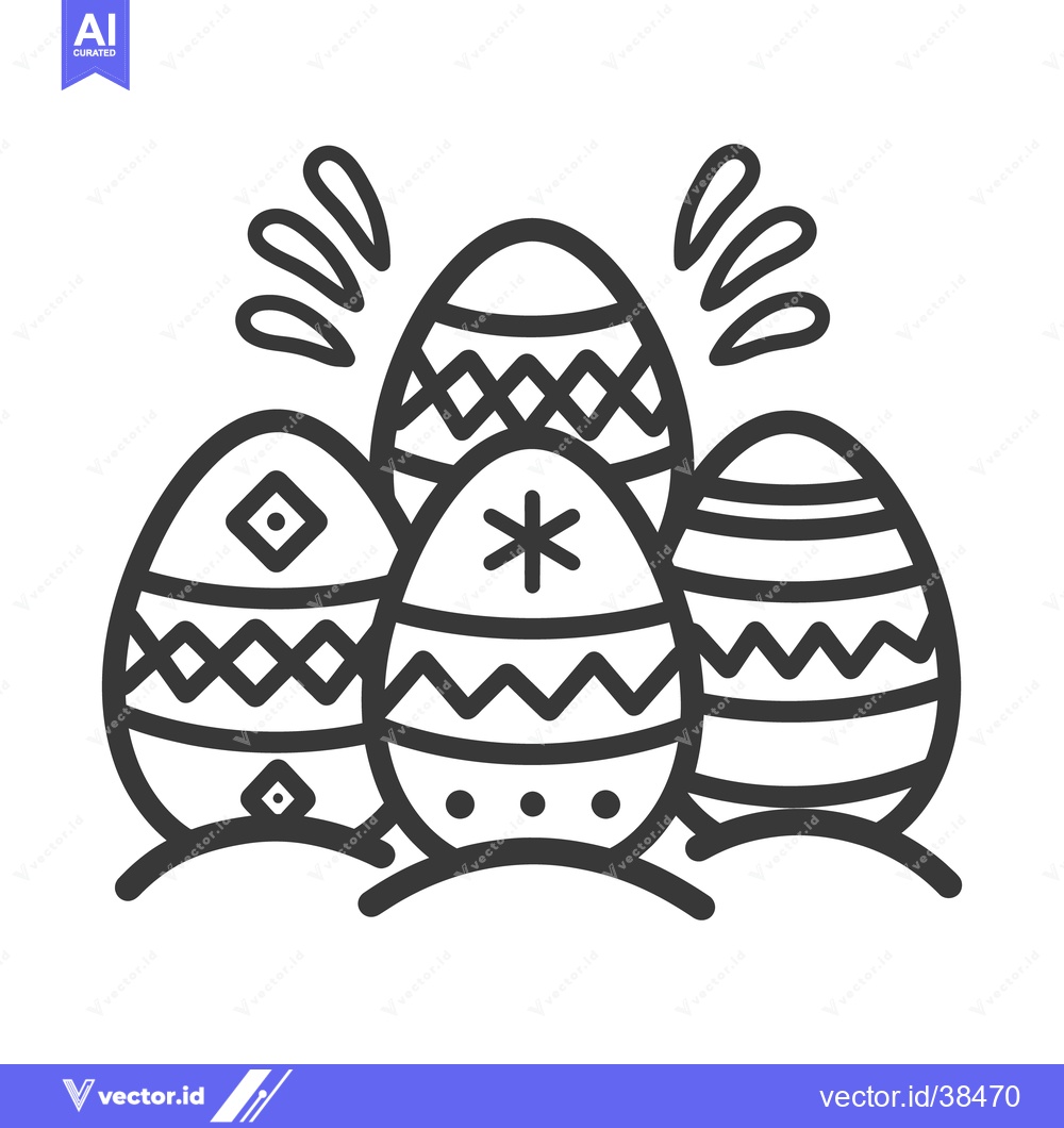 Premium Vector of A graphic illustration of several decorated Easter eggs together