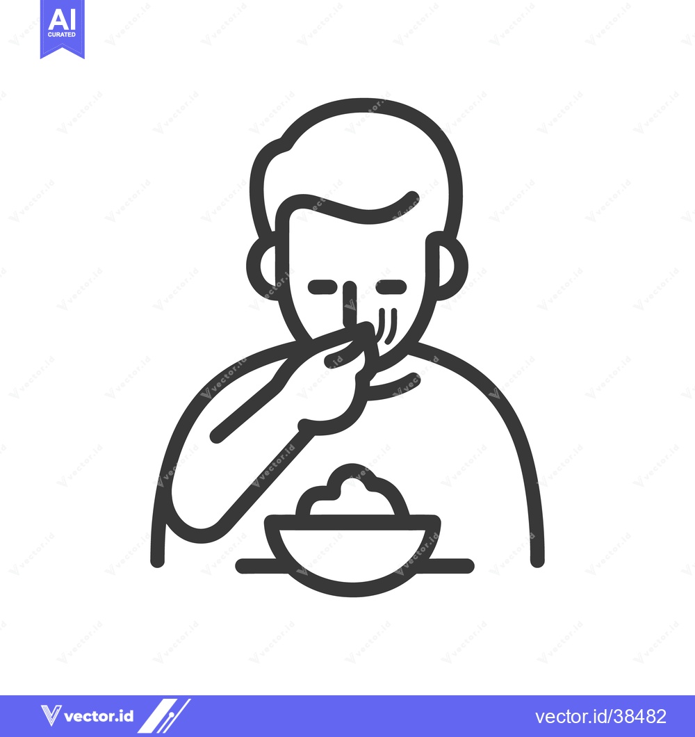 Premium Vector dari A person is eating from a bowl using their fingers