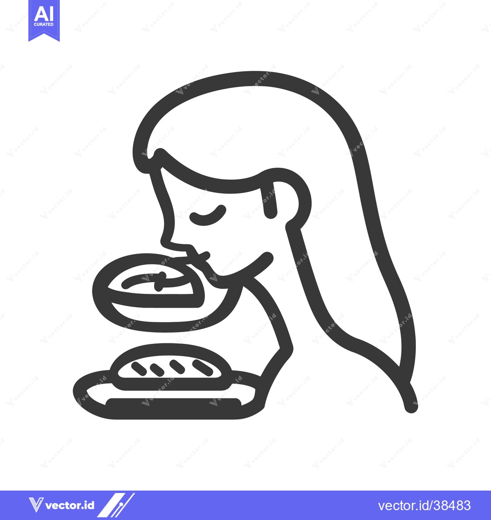 Premium Vector of An illustration depicts a person about to eat a meal
