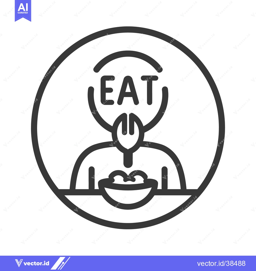 Premium Vector of Simplified black and white illustration representing eating and mealti