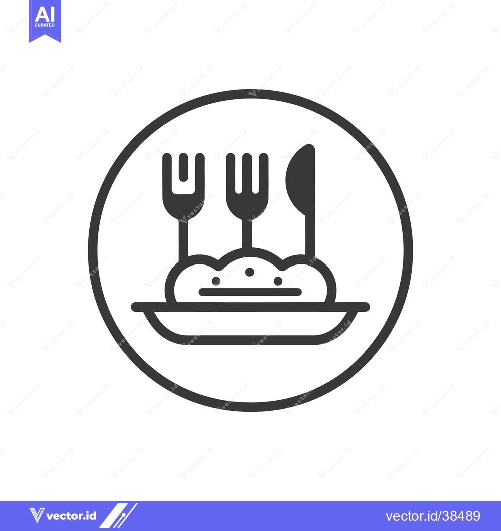 Premium Vector of A meal presentation depicted with forks knife and food on plate