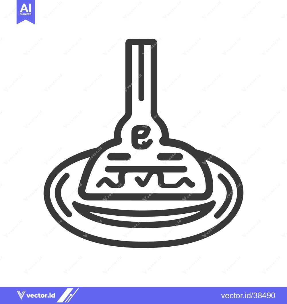 Premium Vector of Simple black illustration of a plate with food on it