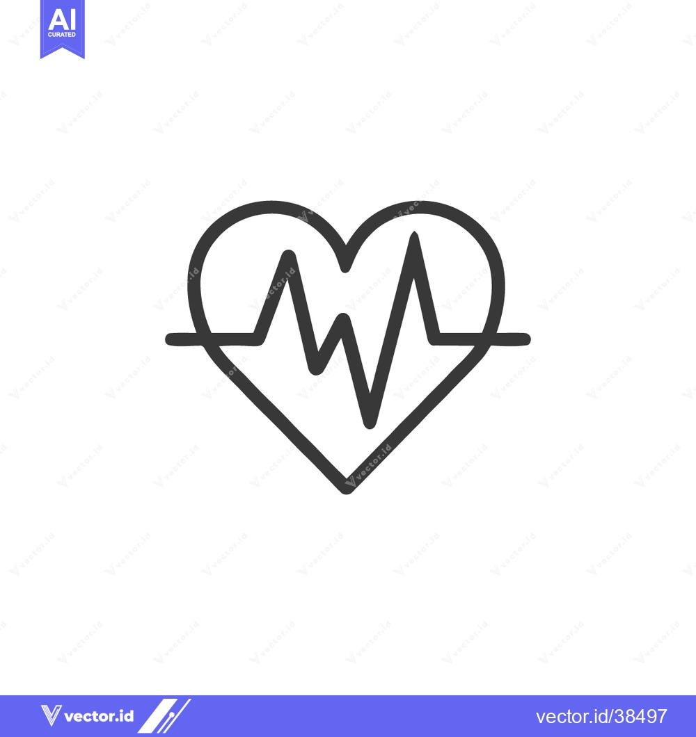 Premium Vector dari Heartbeat Line Icon: Minimalist Symbol of Health and Vitality on White