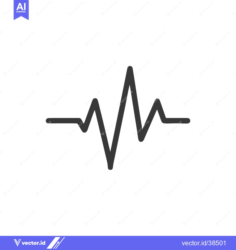 Premium Vector dari Minimalist Heartbeat Line Art: Dark Gray Pulse on White Background, Me