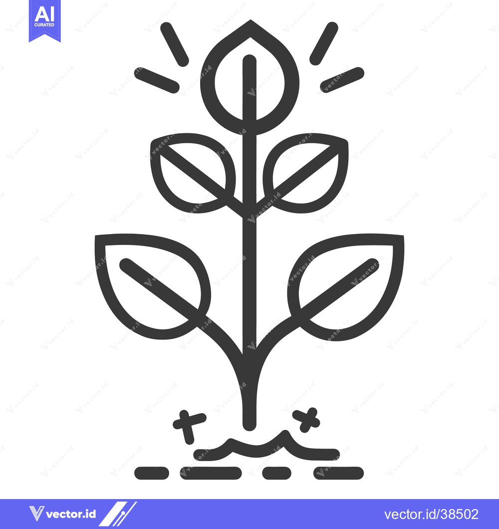 Premium Vector of A stylized illustration of a plant growing from the earth