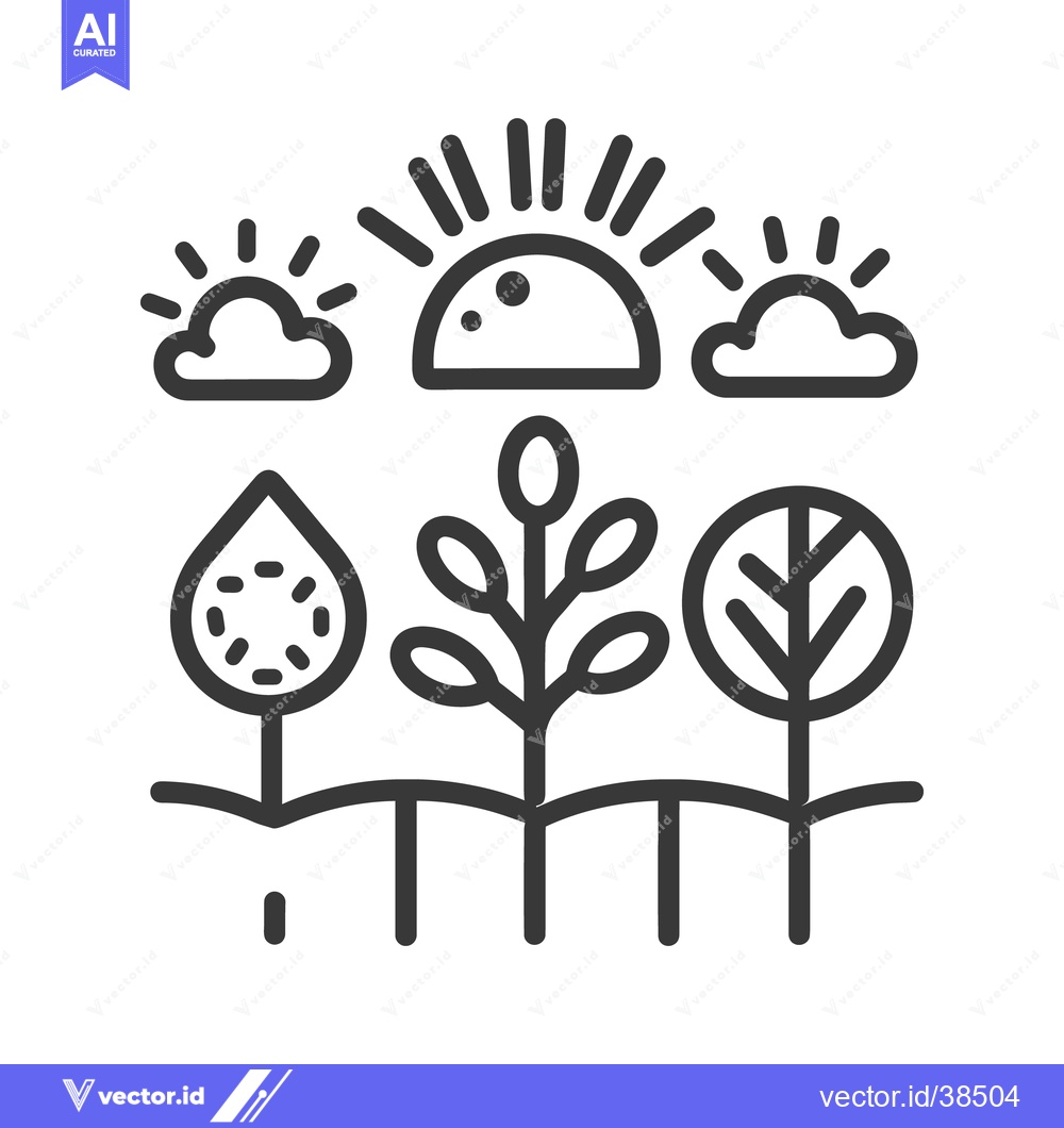 Premium Vector of Simple illustration of a natural landscape with sunshine and plants