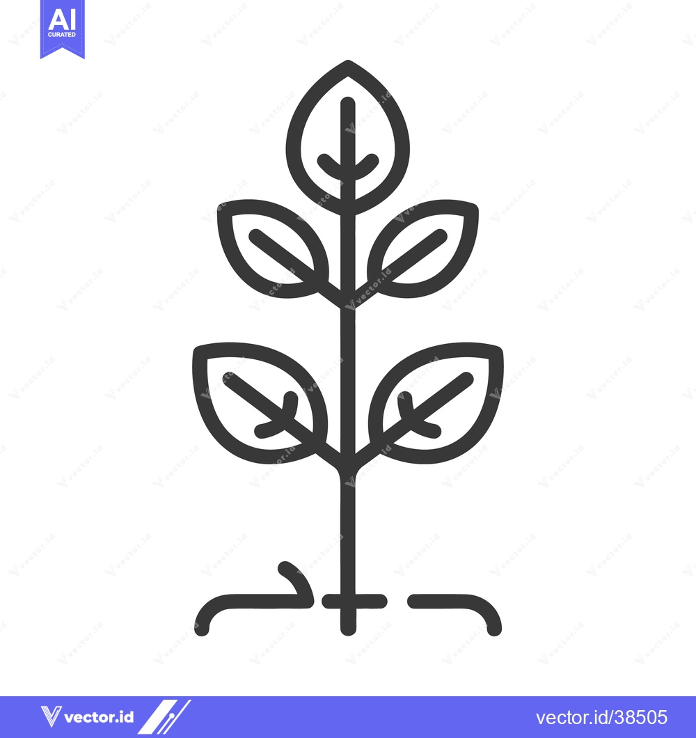 Premium Vector of A simple line drawing depicting the growth of a small plant