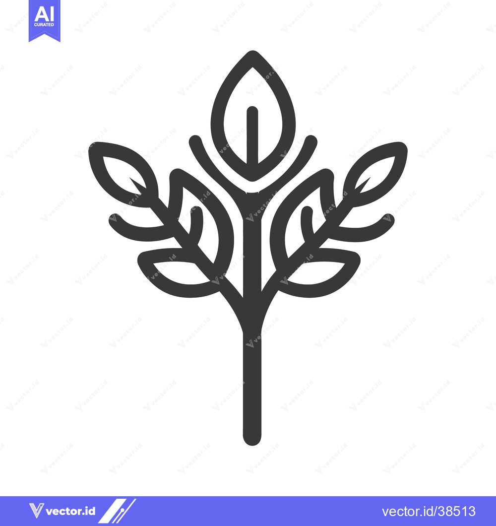 Premium Vector dari A simple abstract design of a stylized plant with leaves