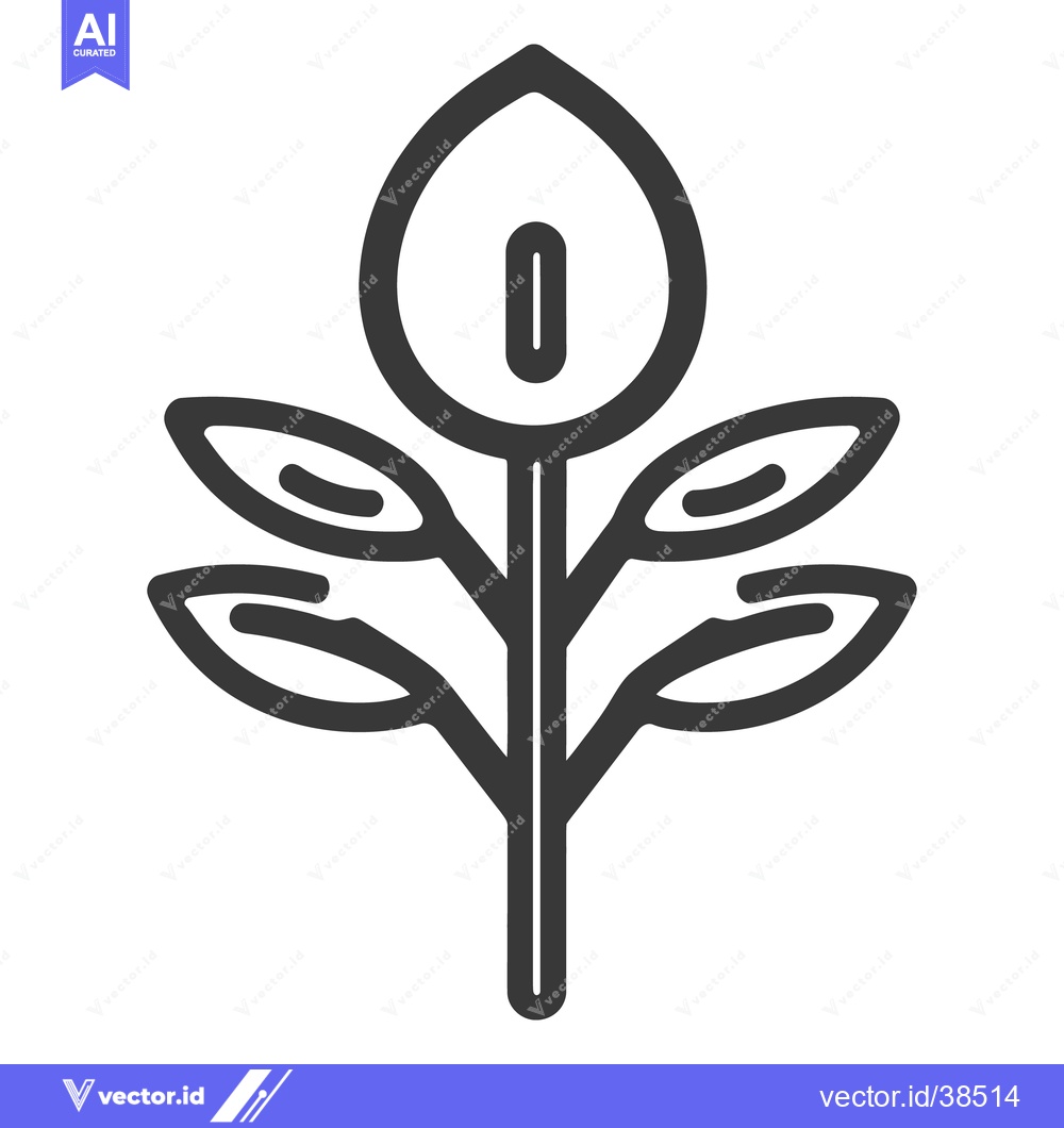 Premium Vector dari A stylized illustration of a flower with petals and leaves