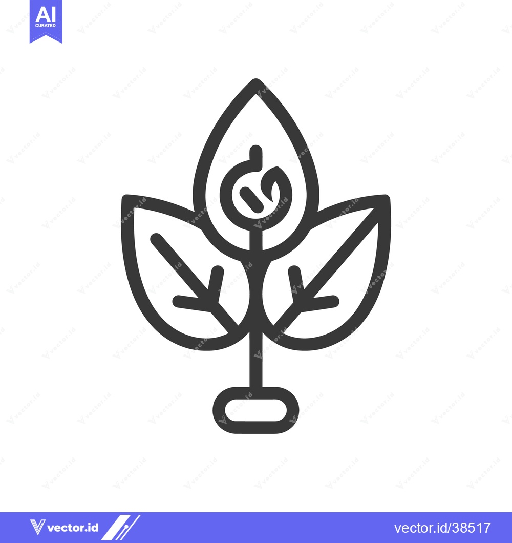 Premium Vector of Simple illustration shows a growing plant with three detailed leaves