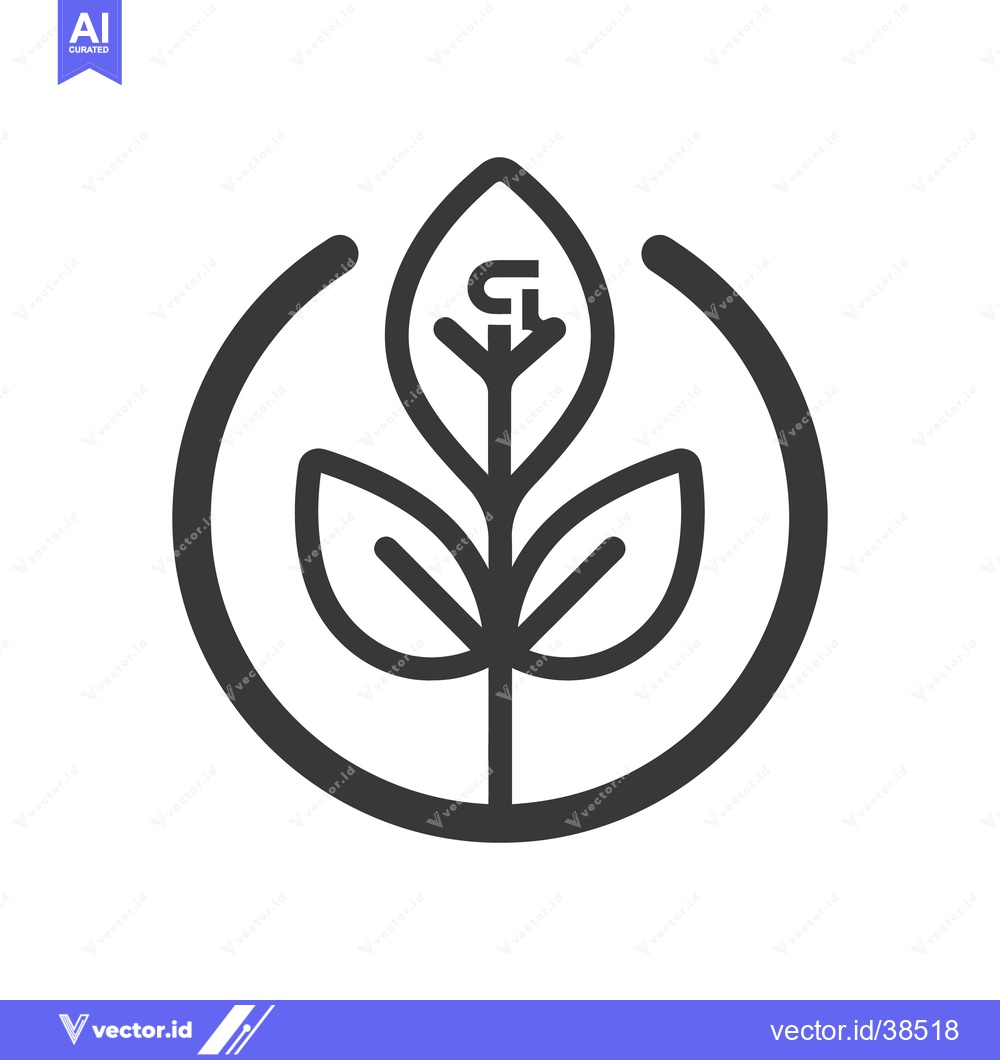 Premium Vector dari A minimalist black and white image of a plant and a circle