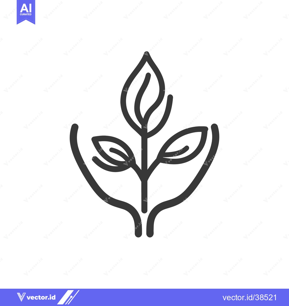 Premium Vector of A black and white drawing of plant held by hands