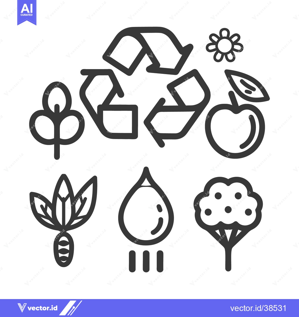 Premium Vector dari Various icons representing concepts related to nature and sustainabili