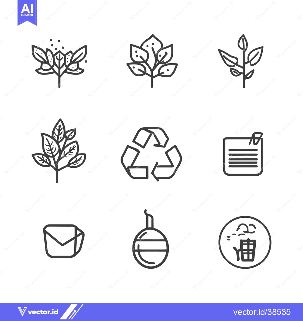 Premium Vector dari Several stylized botanical elements and various symbols are featured h