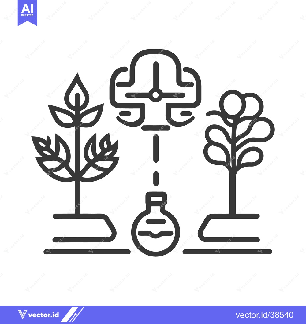 Premium Vector dari A stylized image of plants connected to a laboratory device